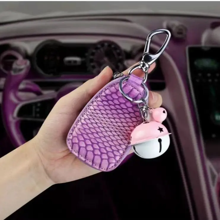 

Новинка 2023, дизайнерская роскошная сумка для автомобильных ключей из змеиной кожи, Модный женский держатель для автомобильных ключей из натуральной кожи, подвесной брелок на талию, приблизительно 45