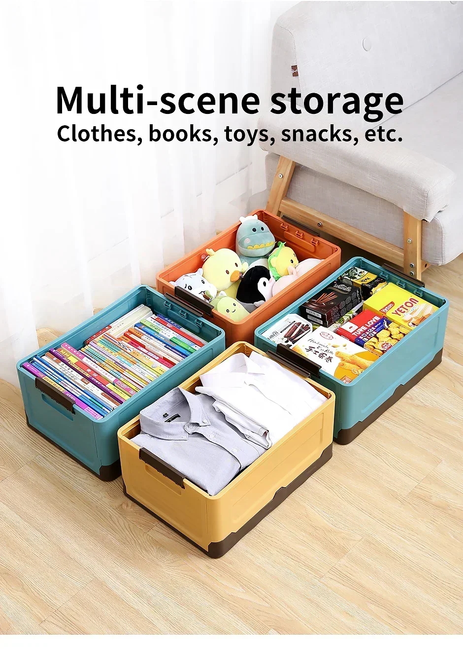 Camping Storage Box Folding Multifunction Space-Saving Plastic Sundries Storages Car Backup Organizer Portable High-Capacity Box