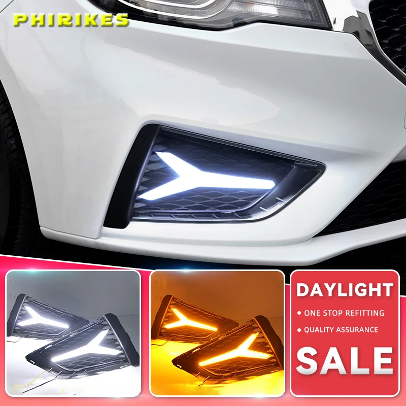

For MG MG3 2017 2018 Yellow Turning Signal Waterproof ABS 12V Car DRL LED Daytime Running Light