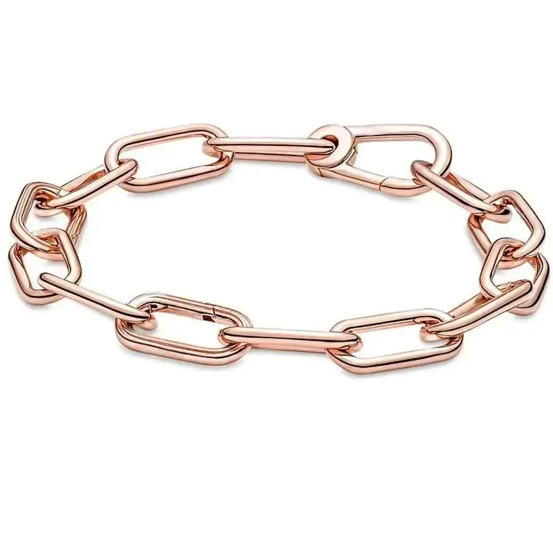 New Women's Fashion Bracelet 925 Sterling Silver Original Logo ME Small and Medium Ring Chain Bracelet DIY Charming Jewelry Gift