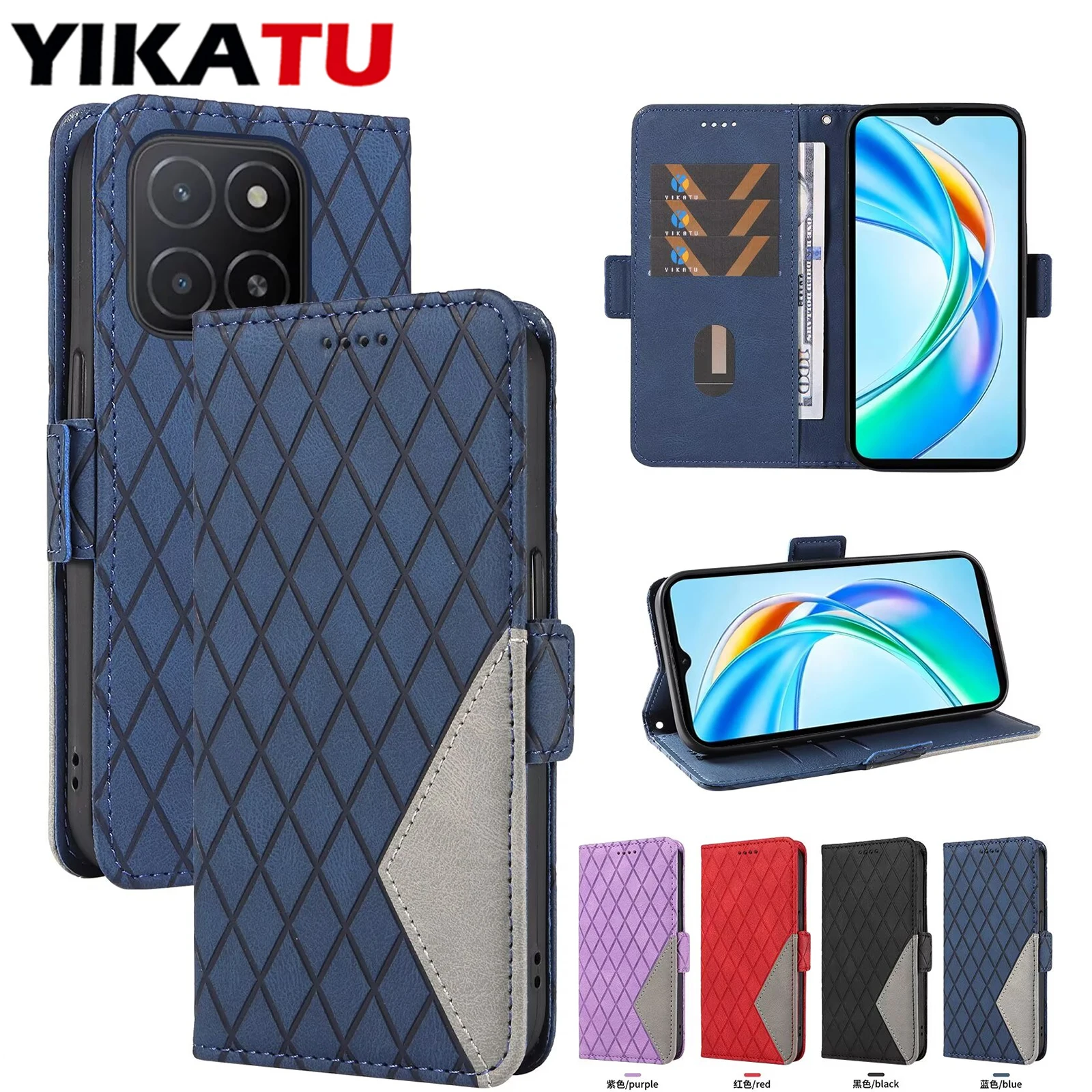 Leather Wallet Phone Case with Card Holder and Kickstand