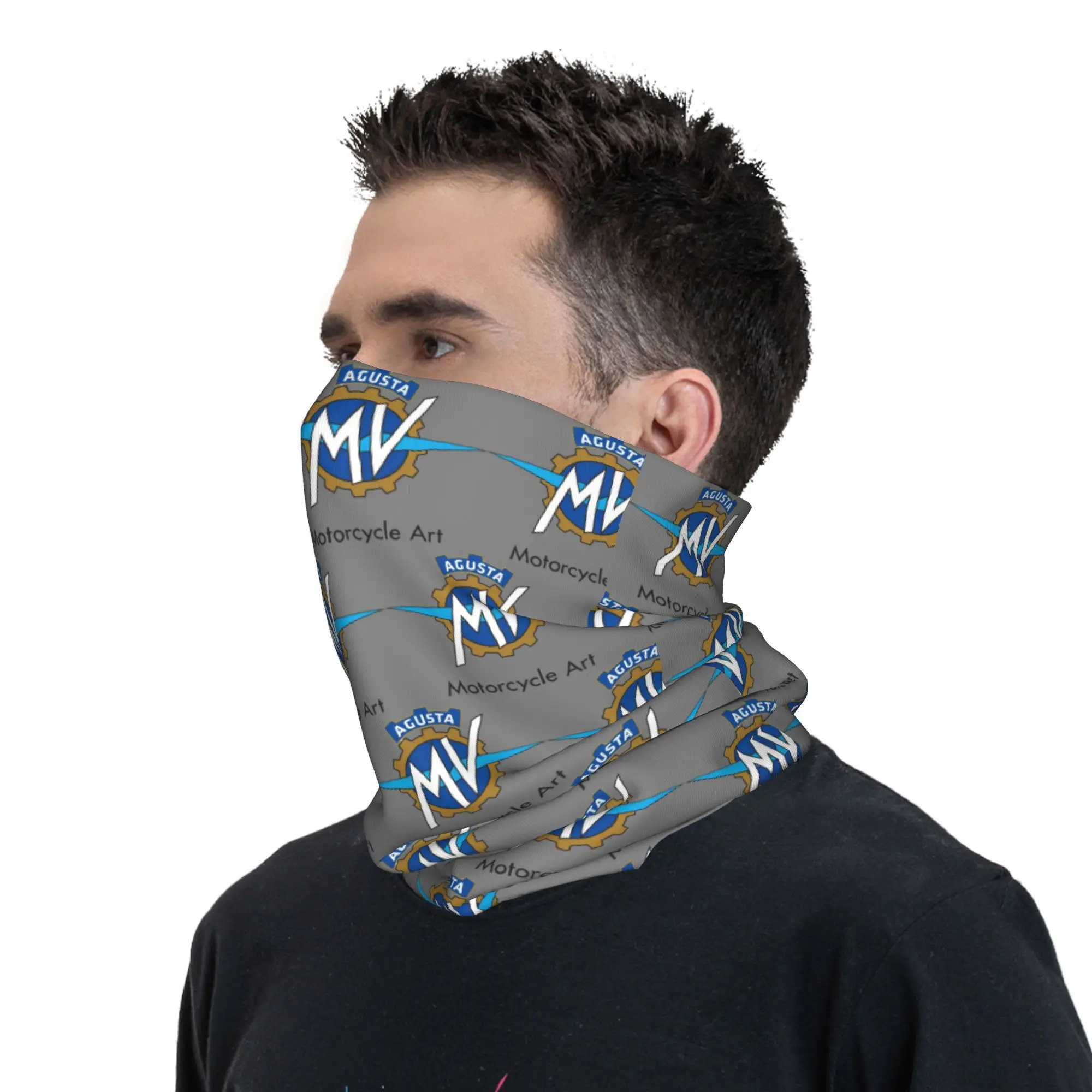 MV Agustas Motorcycle Art Bandana Neck Gaiter for Ski Cycling Men Women Wrap Scarf Balaclava Warmer bandana scarf bandana neck warmer