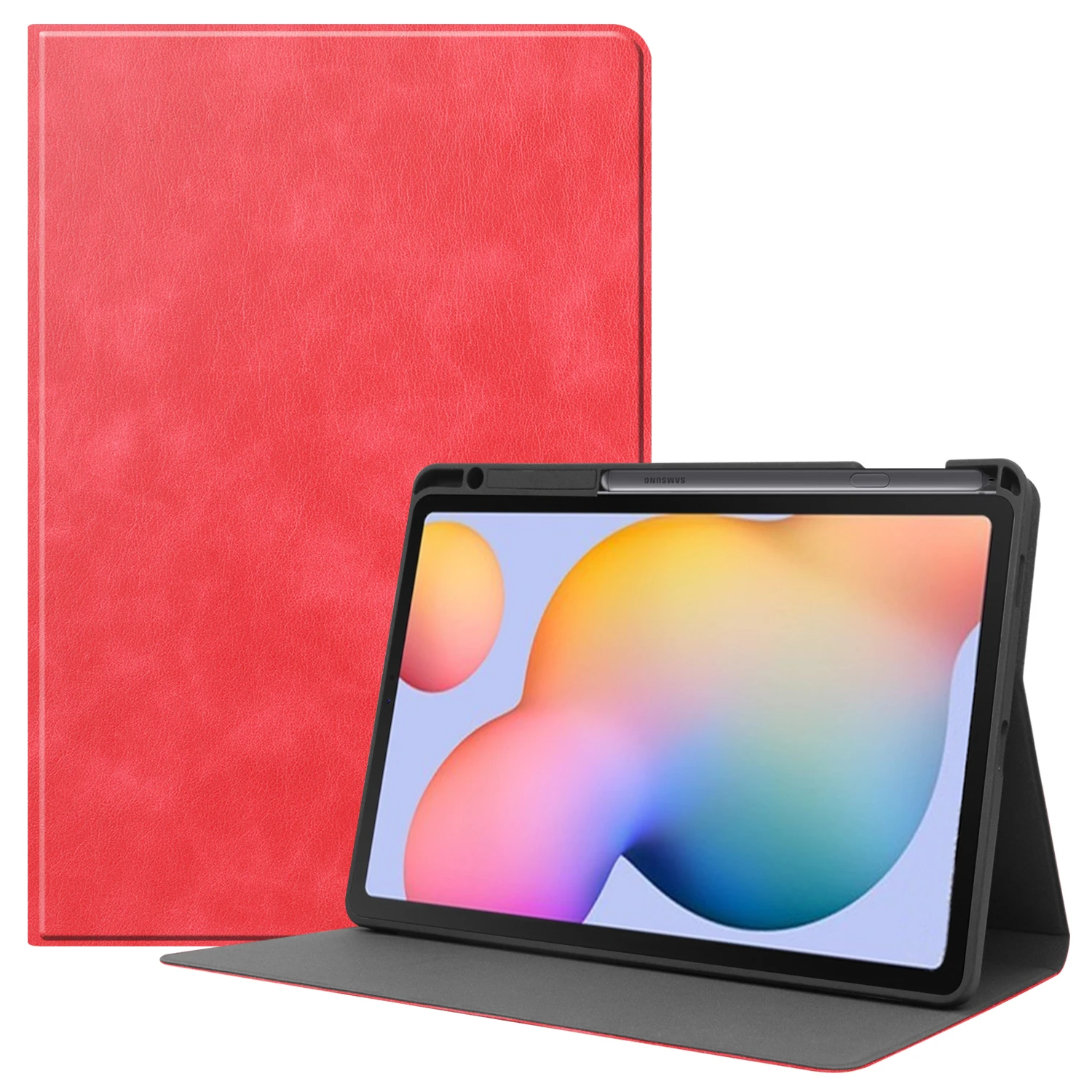 Premium Leather Tablet Case with Pencil Holder and Auto Sleep/Wake Feature