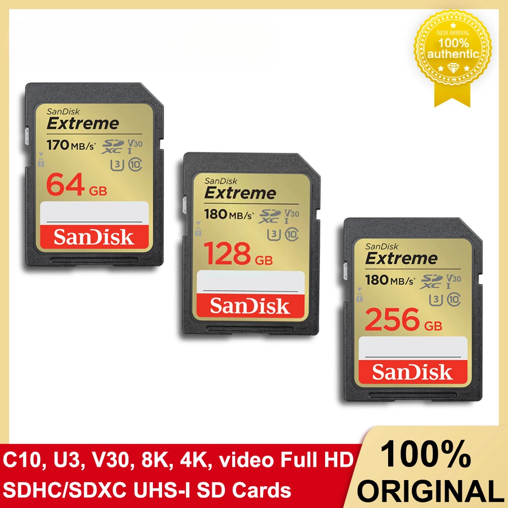 SanDiskSDCardExtremeSDHCSDXCUHSIMemoryCard32GB64GB128GB