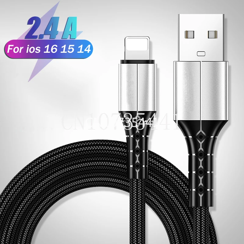 

2.4A For iPhone USB fast Charger Cable for iPhone 14 13 12 11 Pro Max XS XR X 5 5S 6 6S 7 8 Plus 3A Fast Charging USB Data Cable