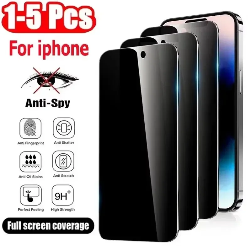Apple iPhone 17 16 15 Pro Max 14 13 12 11 Pro Mini XR XS Max için 1-5 Adet Gizlilik Temperli Cam Ekran Koruyucu Film