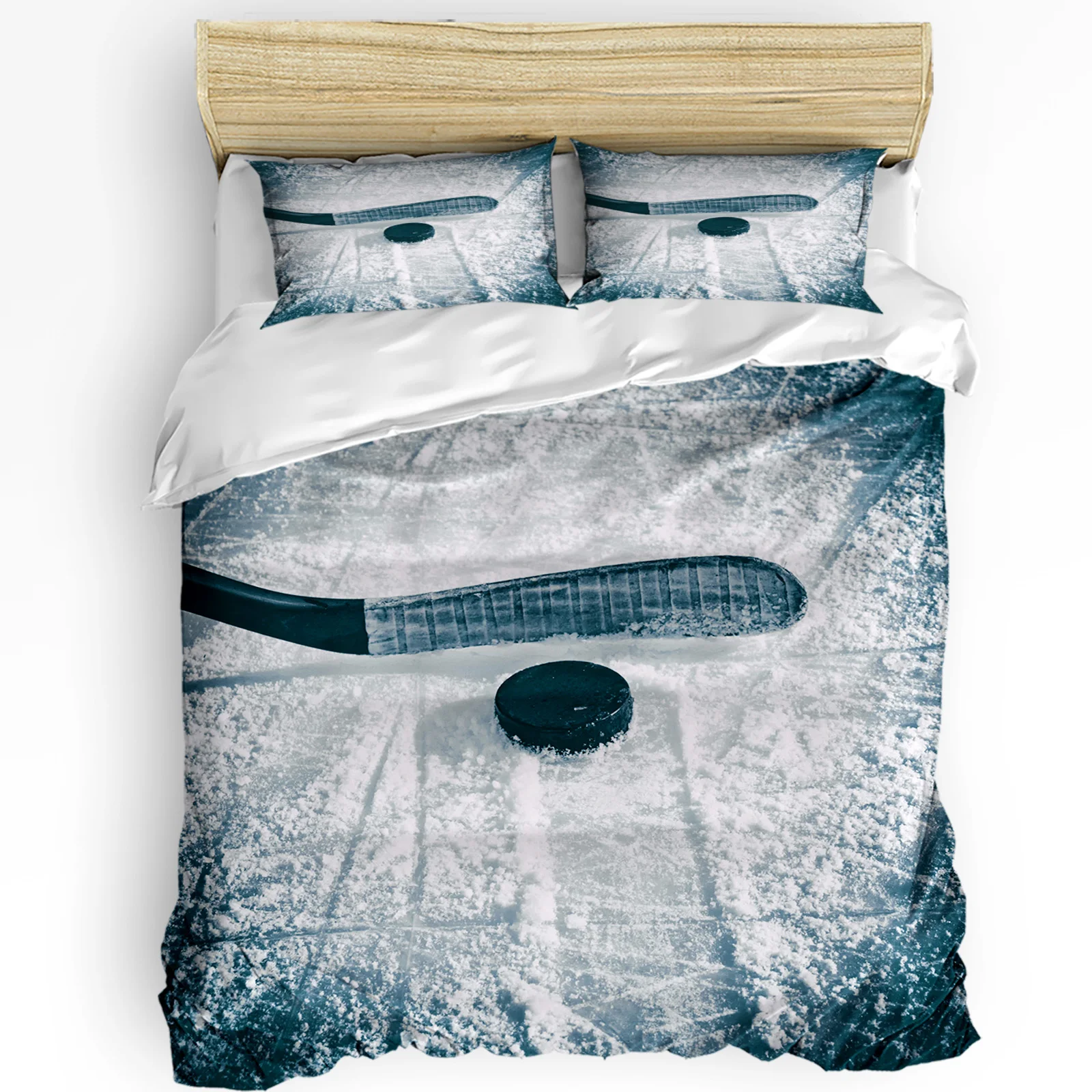 3pcs Bedding Set Ice Hockey Sports Home Textile Duvet Cover Pillow Case