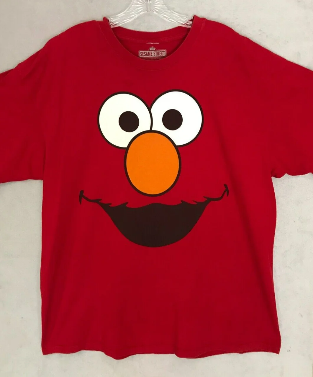 Retro Y2K Sesame Place Big Elmo Face T-Shirt Rosso Unisex Cotone Taglia 2Xl Xxl