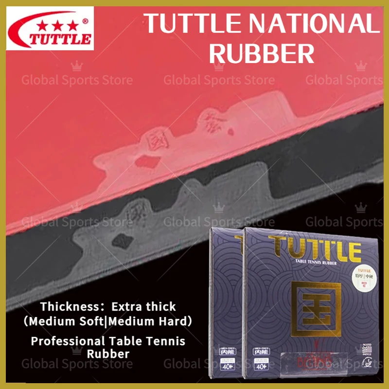 TUTTLE National Table Tennis Rubber Extra Sticky Ping Pong Rubber Sheet ITTF Sponge with Original Box for Professional Games