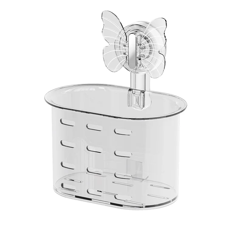Bathroom suction rack punching-free toilet washstand plastic wall-hung cosmetic storage box 4