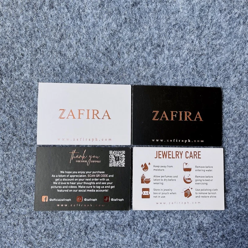 Customized product、Custom Logo Printing Small Business Luxury Black Recycled Paper Postcards Business Thank You Cards