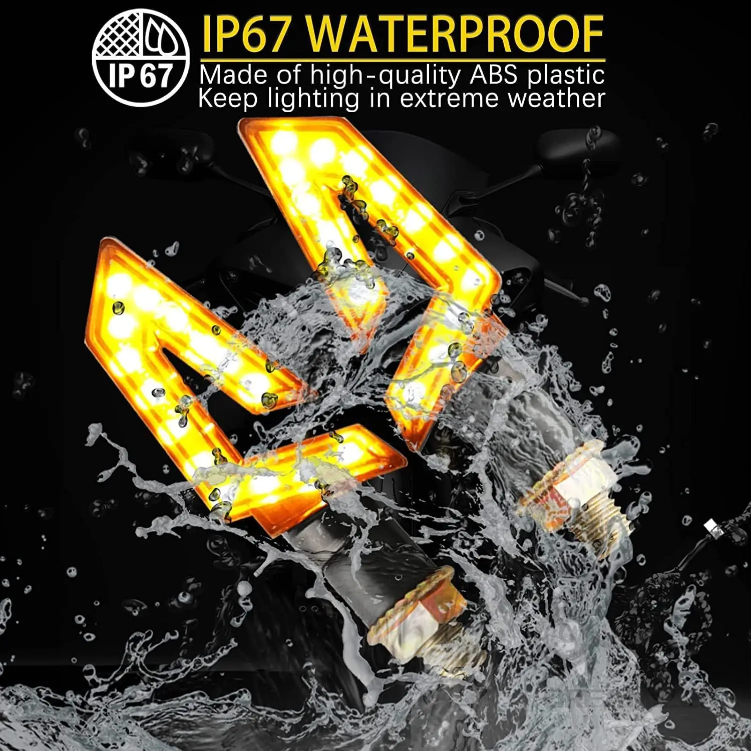 2pcs Waterproof Universal Motorcycle LED Turn Signal Light Amber Blade Lamp Indicator Blinker Flashing Moto For Suzuki