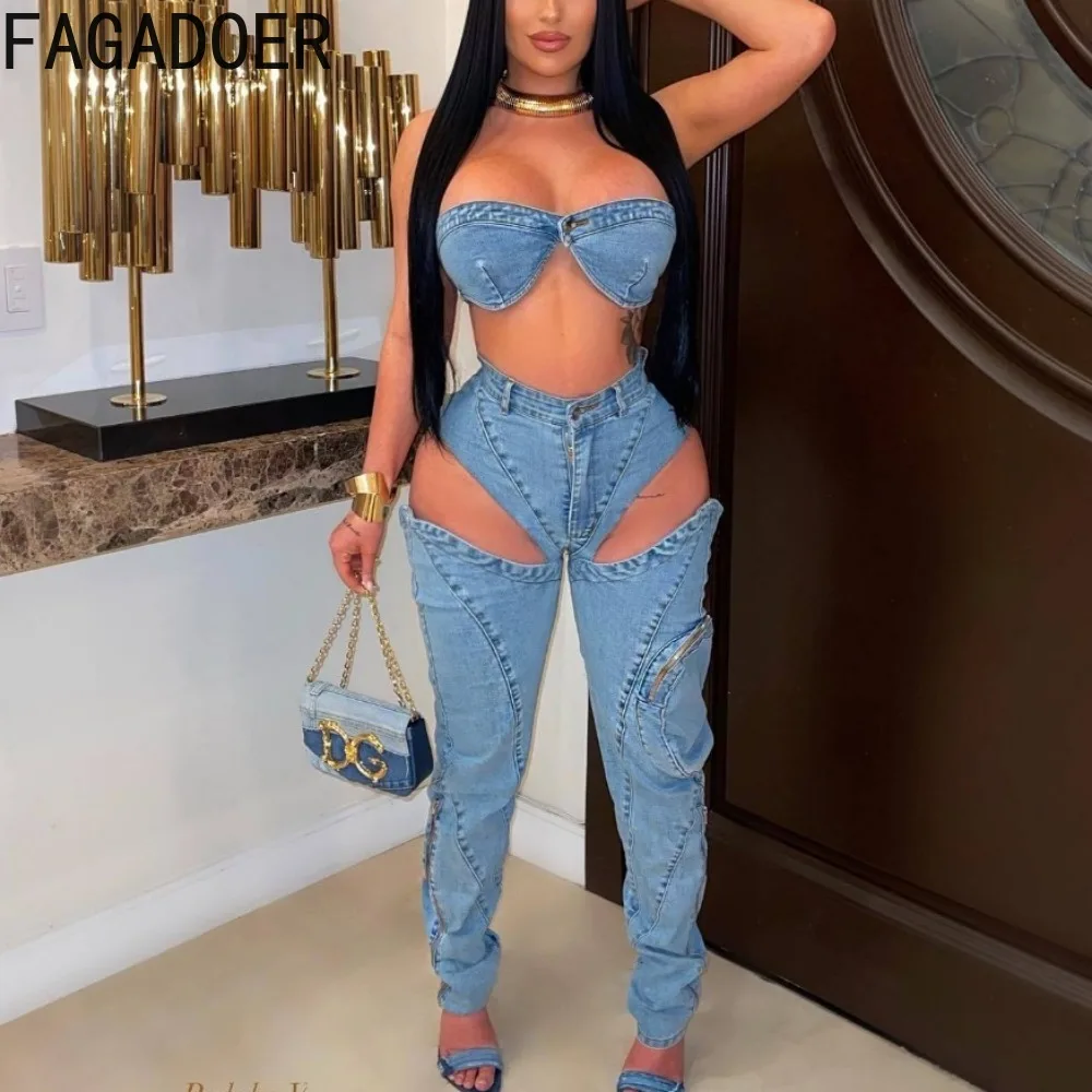 Модный Джинсовый комплект FAGADOER