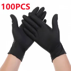 Black Nitrile Disposable Gloves - Powder - Free, Textured, Multi - Purpose for Household, Kitchen, and Professional Use (Black 100PCS)