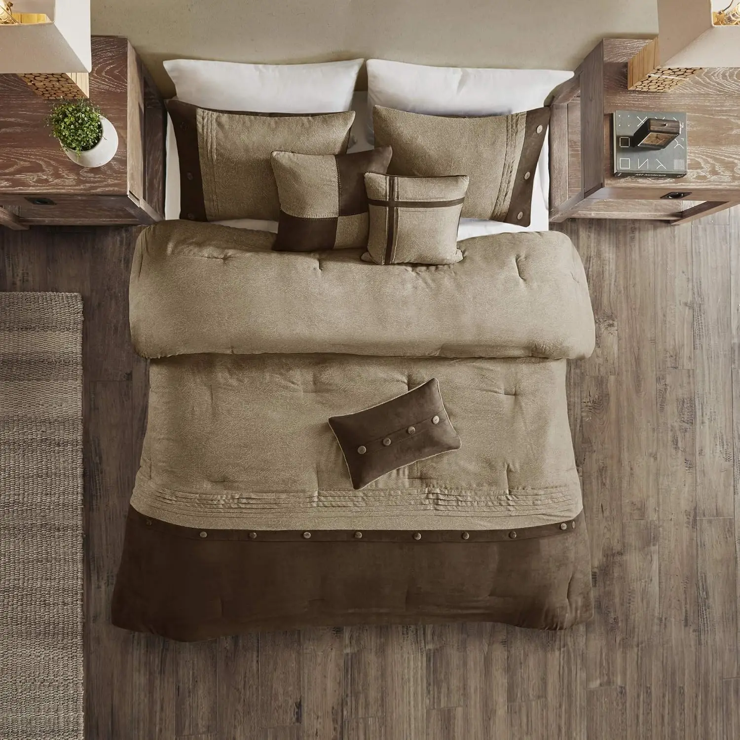 Park Boone Cozy Comforter Set, Faux Suede, Deluxe Hotel Styling All Season Down Alternative Bedding Matching Shams, Decorative P