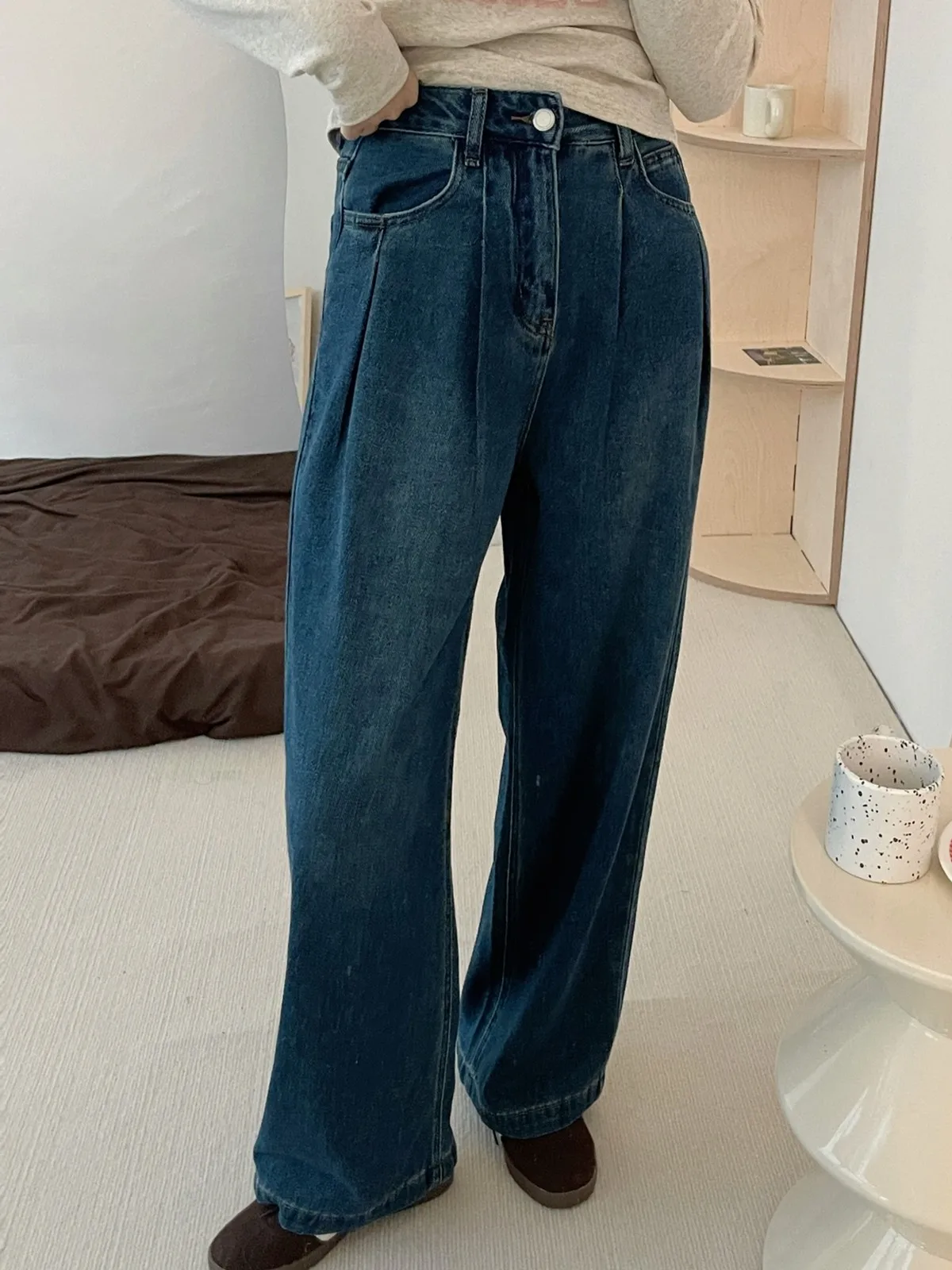 

ZHISILAO New Loose Baggy Jeans Women Casual Boyfriend High Waist Full Length Denim Pants Streetwear 2023