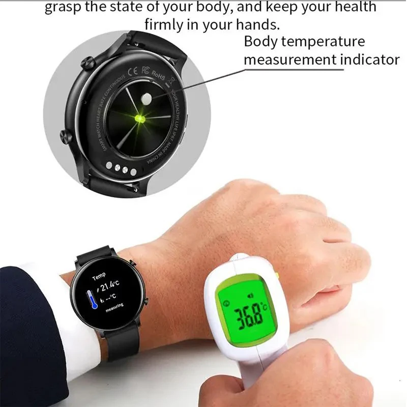 Wonlex Women Smart Watch Dw22 Lichaamstemperatuur Waterdichte Bluetooth Call Lady Smartwatch Voor Mannen Bloedhartslagmeting