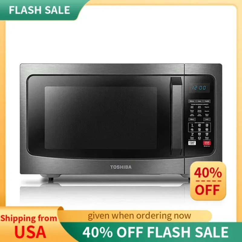 QWTOSHIBA 3in1 Countertop Microwave Oven Smart Sensor Convection Combi with 13.6inch Removable Turntable for Family Size