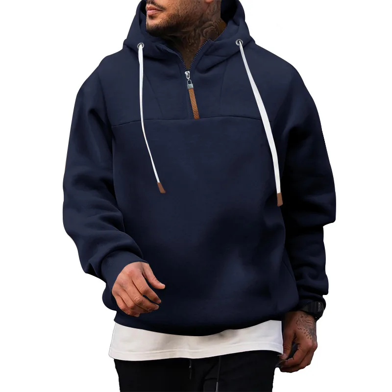 Mens Thick Hooded Sweatshirt Casual Autumn Winter