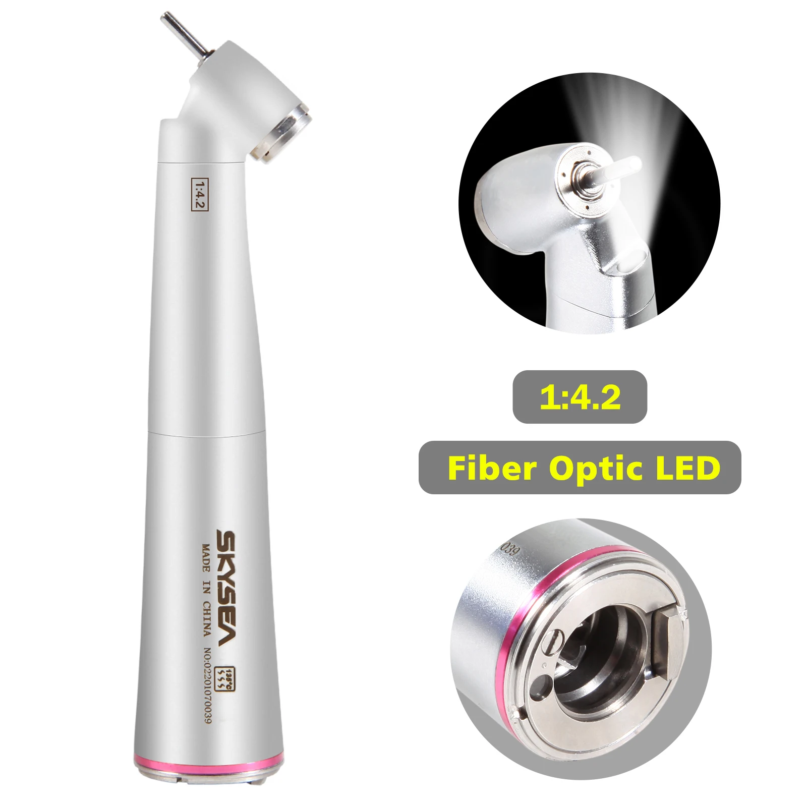 NSK Style Dental 1:4.2, увеличивающий внутренний спрей 45 градусов, оптоволоконный контр-угол, хирургический, низкоскоростной наконечник, красное кольцо