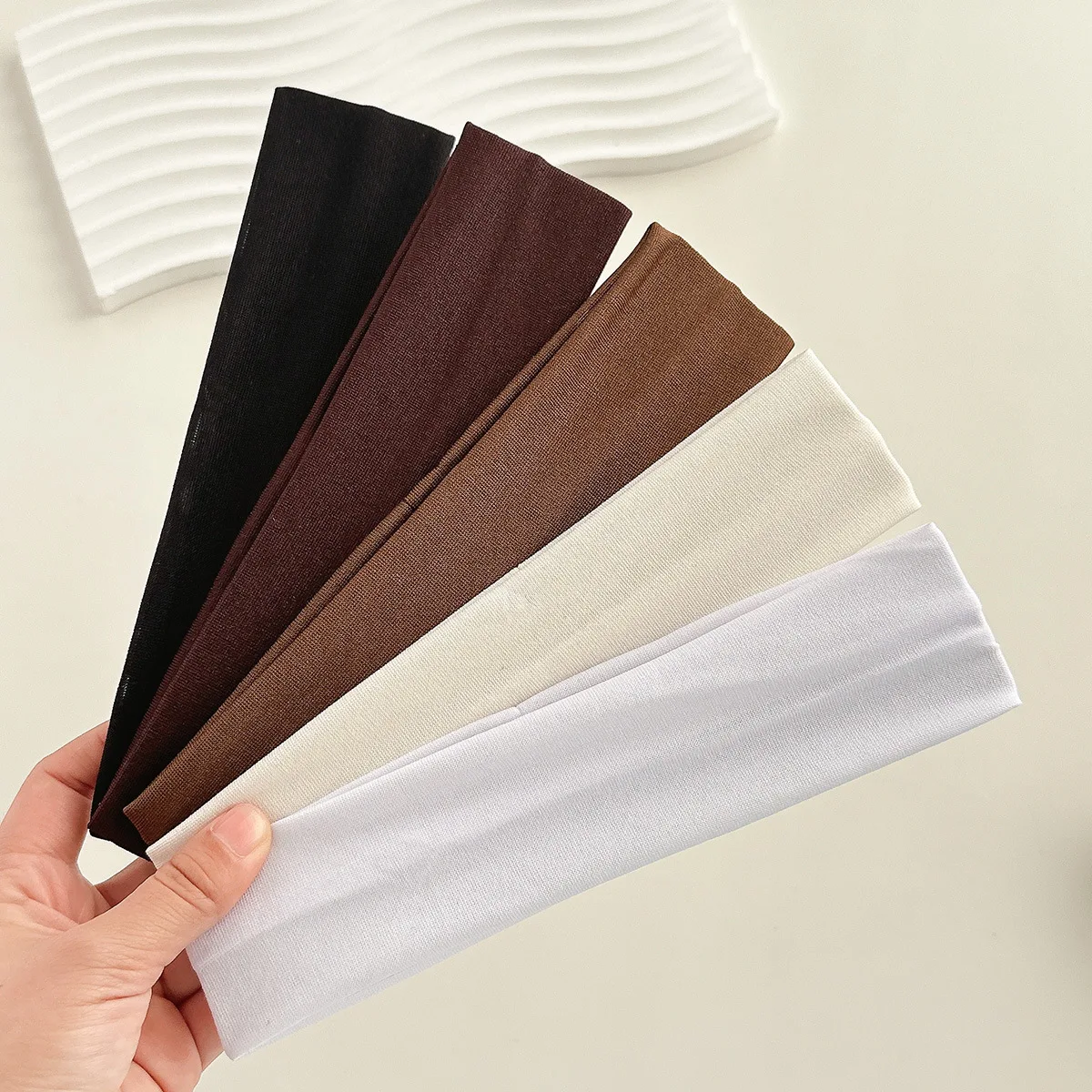 Solid Color Elastic Sports Headband Stretchy Yoga Running Fitness Sweatband Non Slip Breathable Daily Makeup Hair Accessories 3