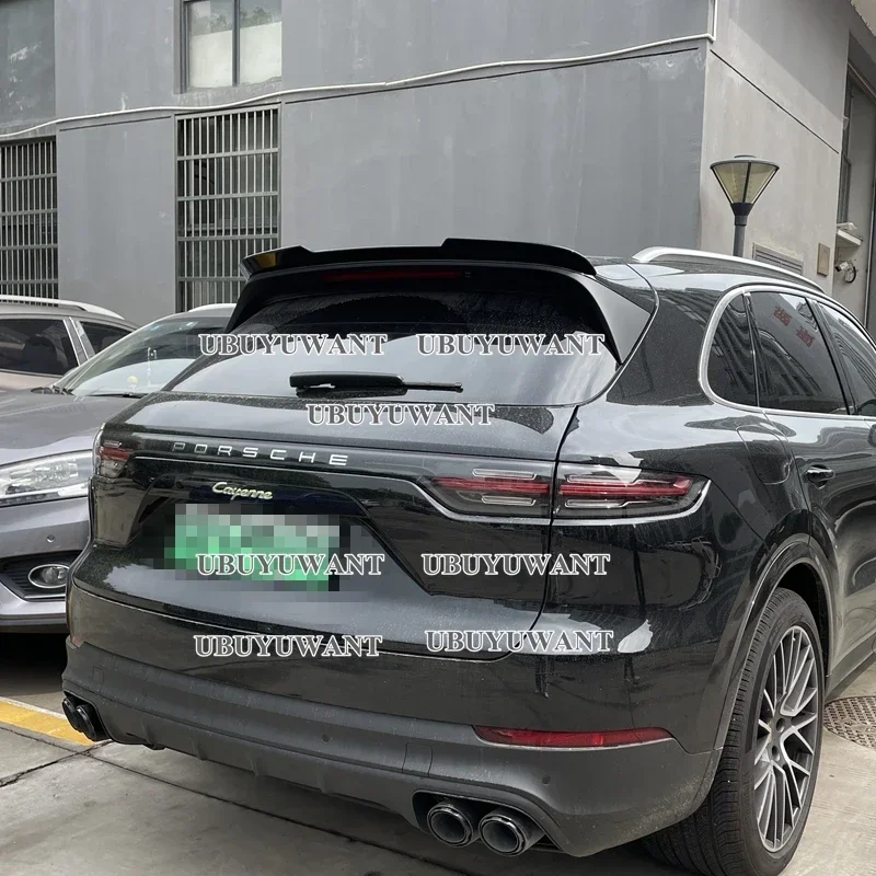

ABS Material Rear Roof Spoiler Wings for Porsche Cayenne 2018 2019 2020 2021+ Car Styling ABS Carbon Look Rear Spoiler