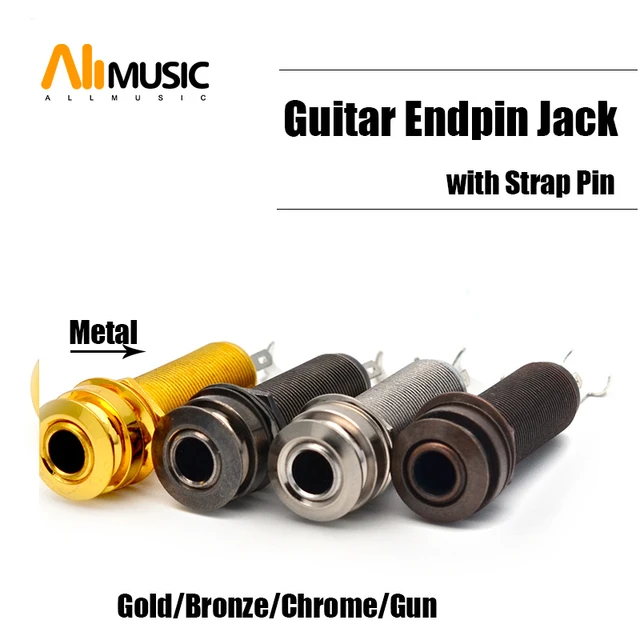 4 Colors Threaded Cylinder Electric Guitar Bass output Input Strap End