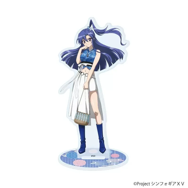 Anime Senki Zessho Symphogear XV Tsubasa Kazanari 기모노 컬렉션 Ver 아크릴 스탠드 모델 플레이트 키체인 데스크 장식