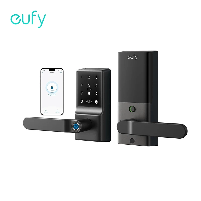 eufy قفل ذكي C33 بصمة قفل الباب بدون مفتاح مع مقبض...