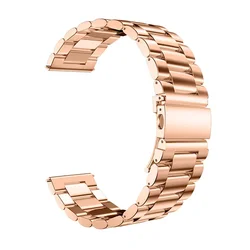 Sleek Stainless Steel Metal Link Bracelet, 20mm Strap for Active 2 40mm 44mm (Rose gold 02)