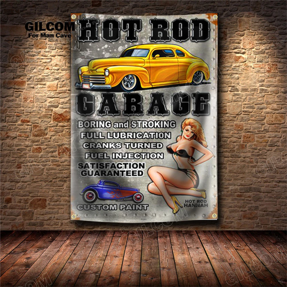 Bannière Garage Auto Lancia - Décoration Atelier Banderole Polyester