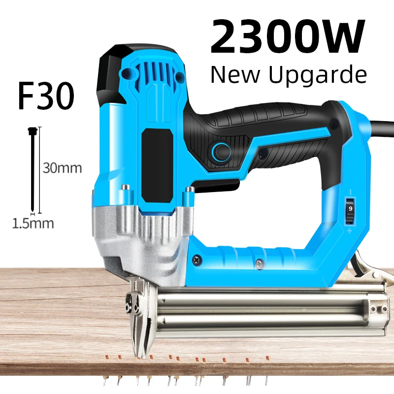 Electric Nail Gun 220V 2300W Woodworking Tools Electrical Straight Staple Nail F30/F25/F20/F15 Furniture Nailing Stapler Shooter 6