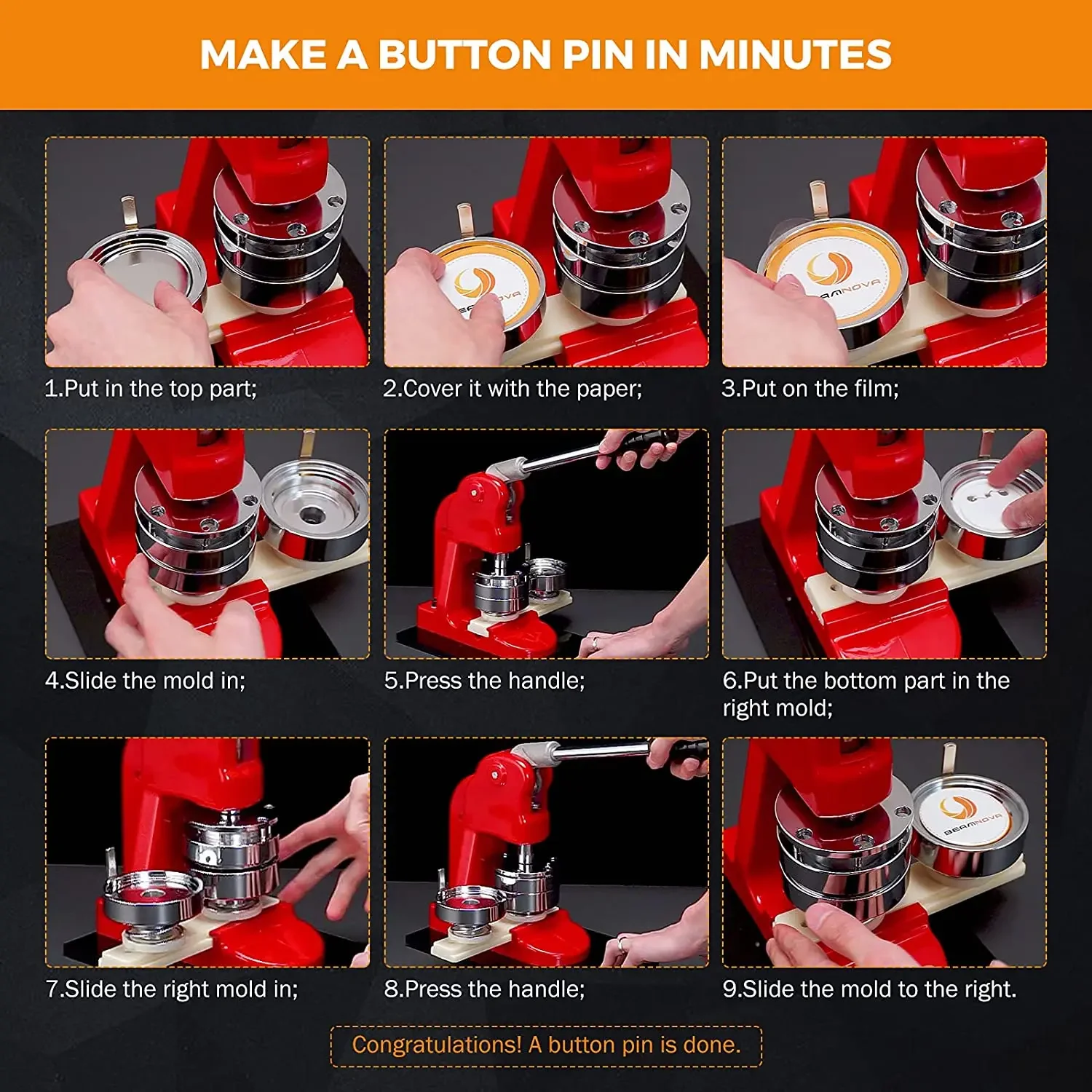 Button Making Supplies Metal Back Badge Button Pins Button Maker Blank Raw Material Pin Buttons Badges Supplies Parts Punch Press Machine 100PCS