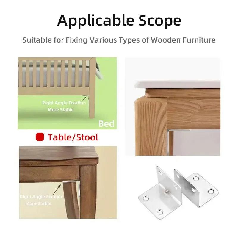 20PCS Detachable Corner Bracket 90 Degree Right Angle Fixed Bracket for Wood Furniture Bedframe Cabinet Accessories stainless steel angle bracket angled furniture hardware furniture hardware angle connector angle bracket