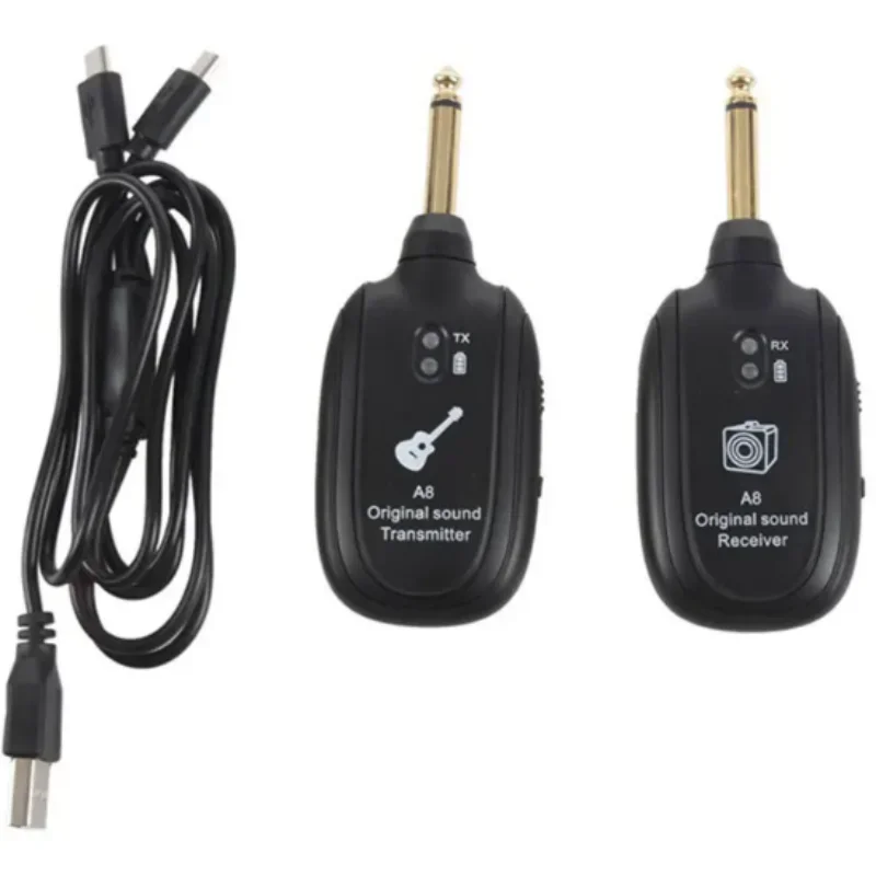A8 Guitar Wireless System Transmitter Receiver Built-in Rechargeable Wireless guitar transmitter