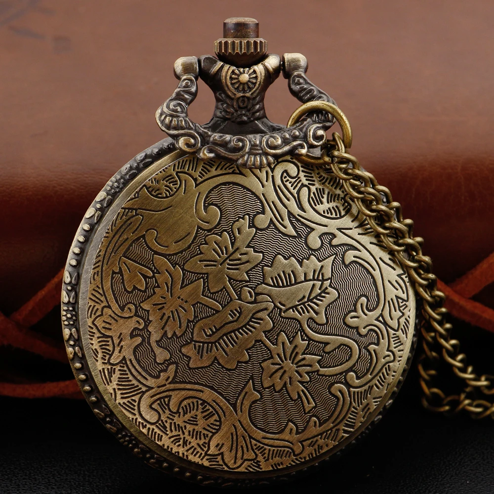 Magic Ruby Pentagram Quartz Pocket Watch Vintage Gentleman Style Series Necklace Pendant Clock Commemorative Gift