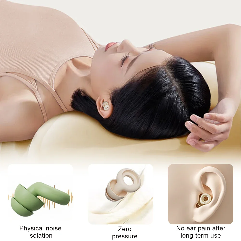 Premium Soundproof Silicone Sleep Earplugs - Noise Cancelling & Disturbance Reduction