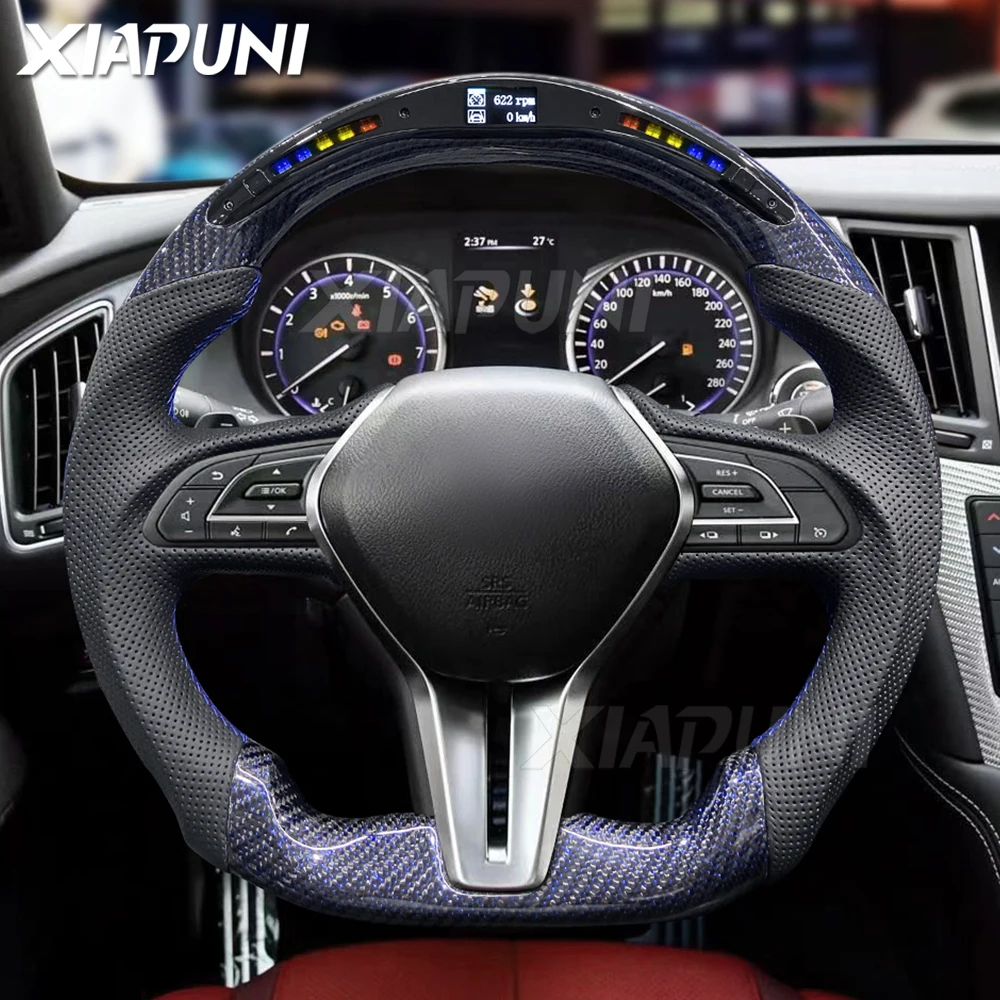 インフィニティ スポーツステアリング カーボン パンチングレザー