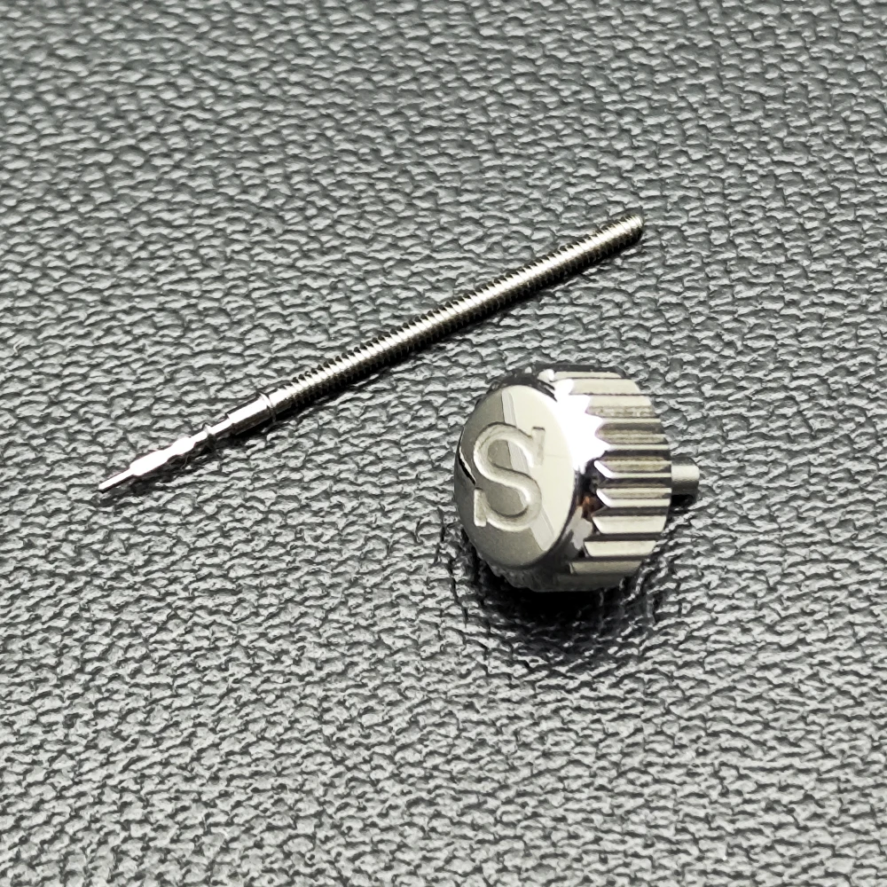 Silver/Gold Screw Replacement with Engraved S Symbol on Crown - Watch Accessory with Crown Tube