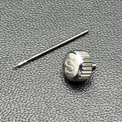 Silver/Gold Screw Replacement with Engraved S Symbol on Crown - Watch Accessory with Crown Tube (NO.1 silver)