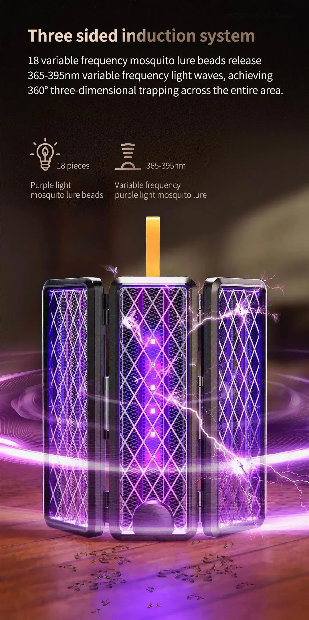 New Qualitell V3 Folding Electric Mosquito Killer Portable Charging Purple Light Home Outdoors Mosquito Repellent Lamp