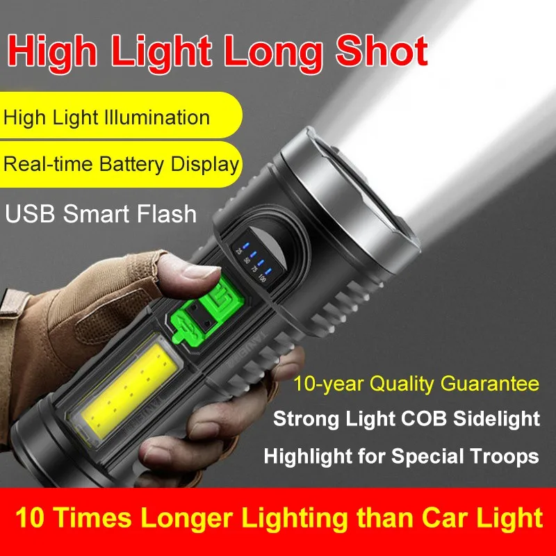 

Powerful Flashlight USB Rechargeable Xenon Lamp Portable Ultra Bright Long Range Outdoor Household LED Lamp 20 hours