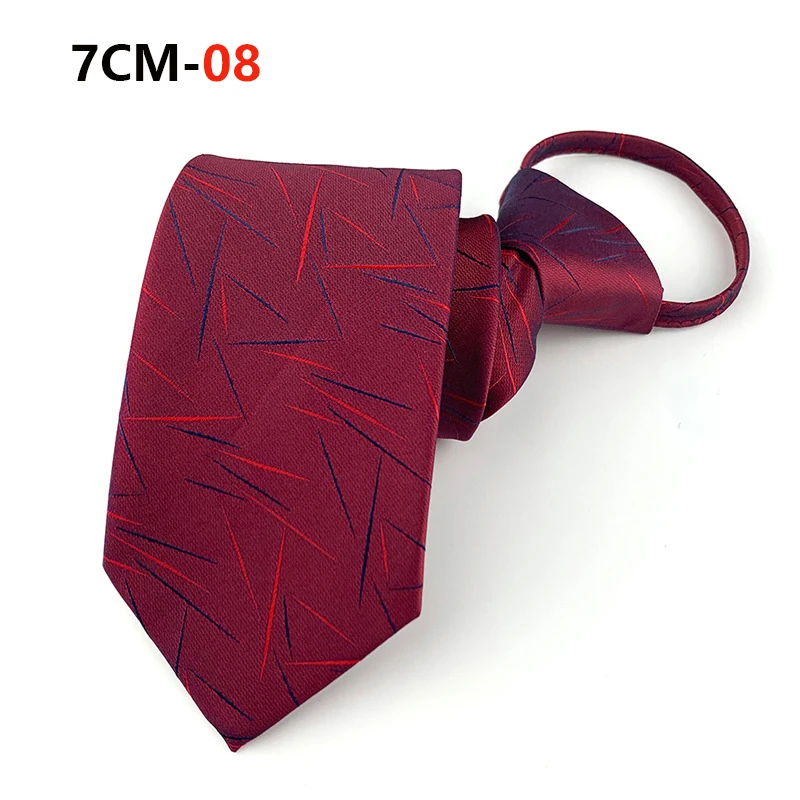 Krawatte mit Reißverschluss, Herren-Krawatte, faule vorgebundene Krawatten, gestreift, 7 cm, Krawatte mit Reißverschluss, Krawatte für Männer und Frauen, Bräutigam, Hochzeit, Großhandel – Detail 11