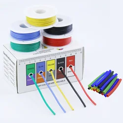 Vibrant Multi - Color Stranded Tinned Copper Silicone Electrical Wire Kit with Heat Shrink Tubing - 24AWG 25m