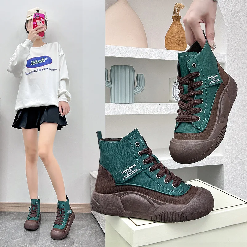 Boot Women Casual Sports Fashion Autumn Sneakers Woman Comfort Round Toe Flats Safety Bottines Footwear Botas De Mujer