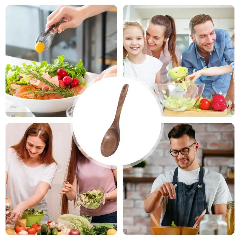 Wooden Utensils for Cooking durable teak type Wood Spatula Salad Fork daily use Cooking Spoons Serving Spoons kitchen cookware