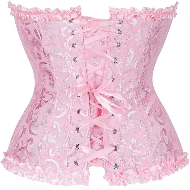 Women Sexy Corsets Bustiers Steampunk Korset Women Lingeries Dance Wearing Costumes Floral Lace Boned Corsets And Bustiers
