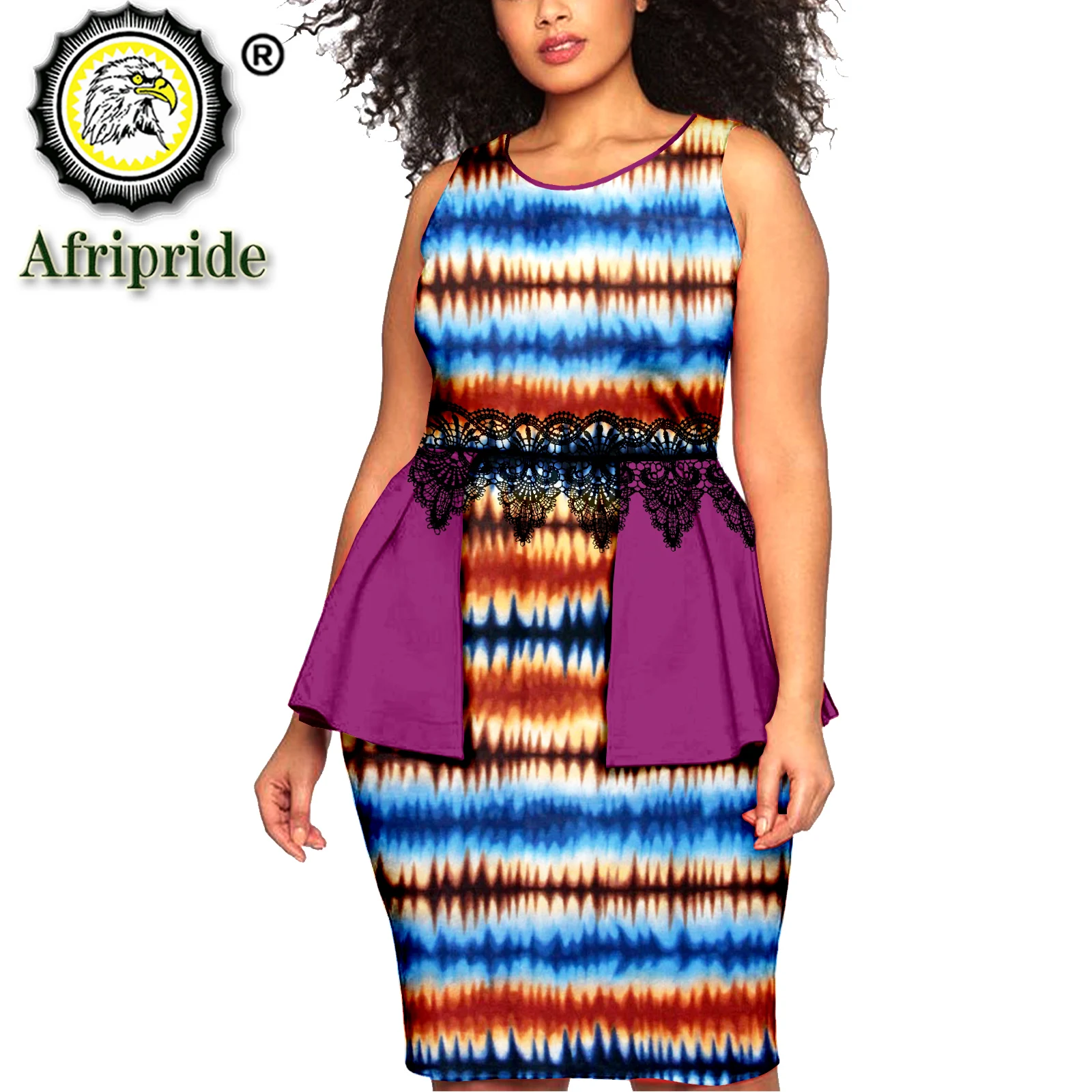 African Dresses for Women Lace O-neck Sleeveless Midi Dress Bodycon Dress Plus Size Clothing Anakara Dress Print Attire S2125053 bodycon dresses camouflage o neck sleeveless bodycon dress in multicolor size l m s xl