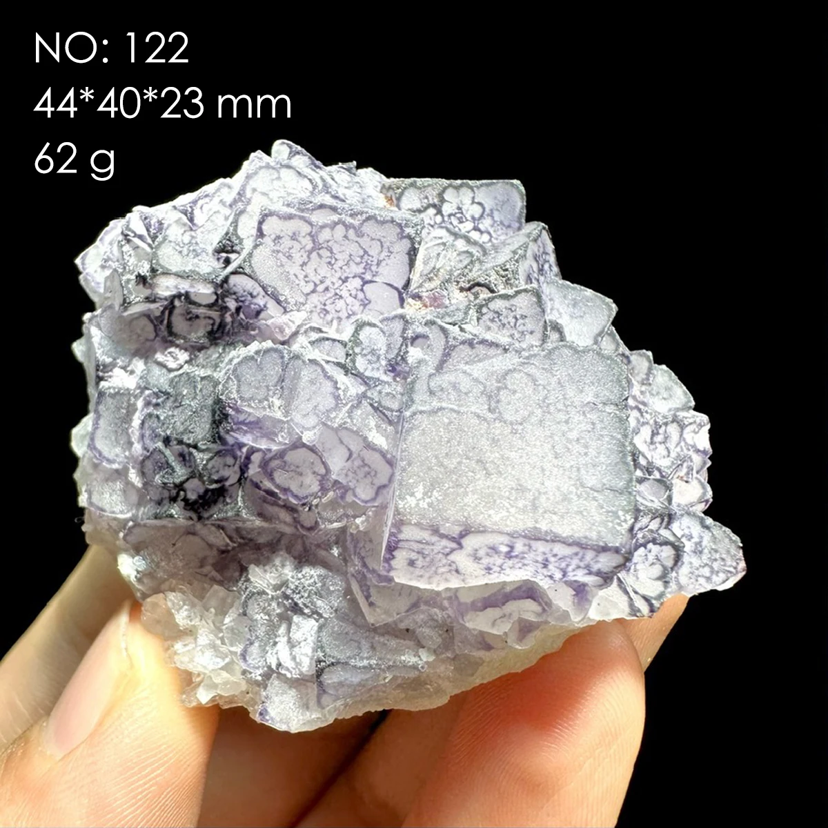 QR code purple-bordered fluorite natural mineral crystal ore