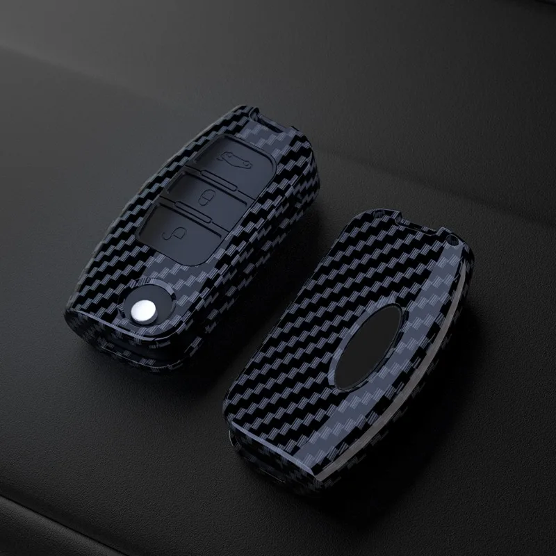 Colore Carbonio Abs Car Flip Key Case Cover Shell Fob Per Ford Focus 2 Mk2 Fiesta Mondeo Galaxy Falcon Territory Ecosport